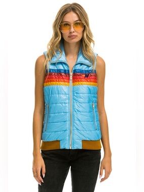 Aviator Nation 5 Stripe Vest Glossy Sky